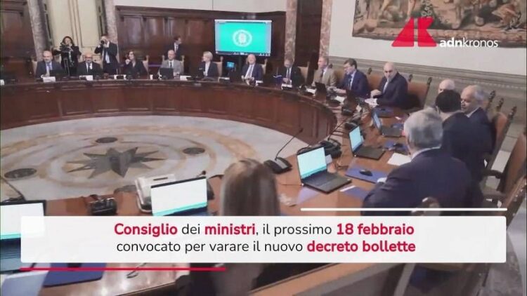 Cdm il 18 febbraio, sul tavolo anche il decreto Bollette