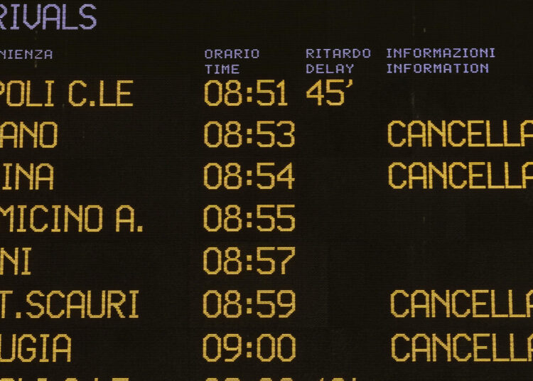 Multa da 1,75 milioni a Rfi per il caos treni a Termini dovuto al ‘chiodo’